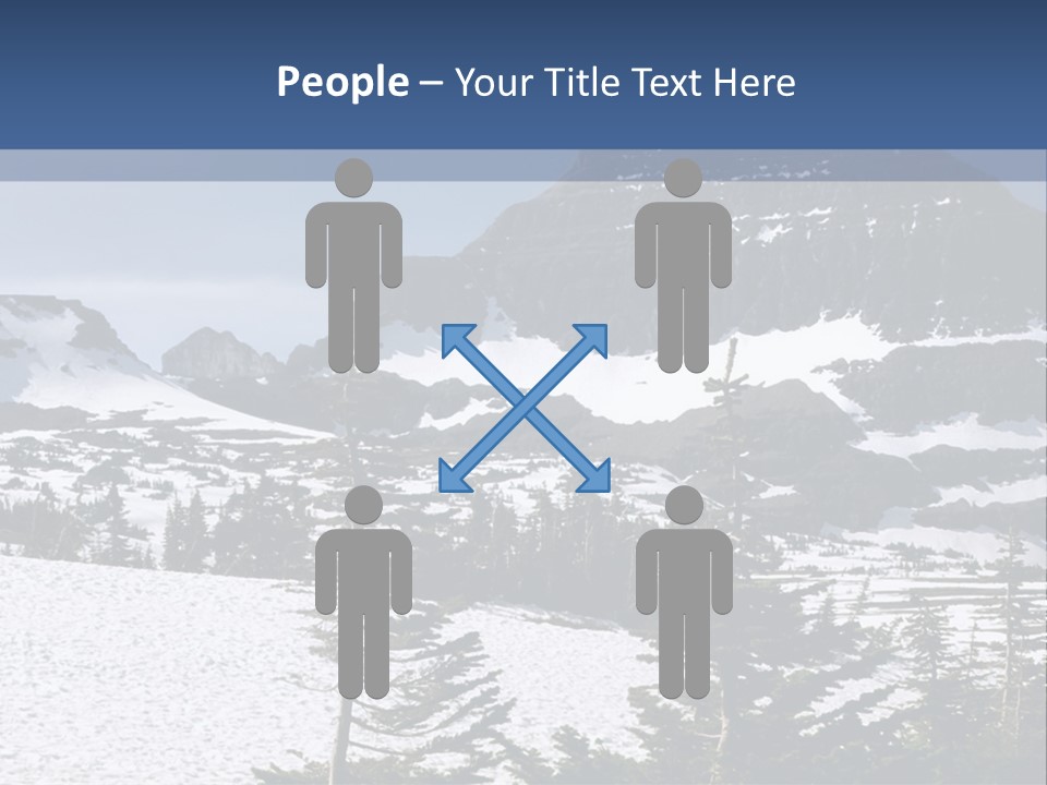 A Snow Covered Mountain With Trees In The Foreground PowerPoint Template