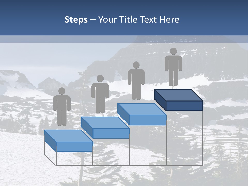 A Snow Covered Mountain With Trees In The Foreground PowerPoint Template