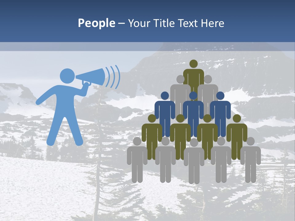 A Snow Covered Mountain With Trees In The Foreground PowerPoint Template