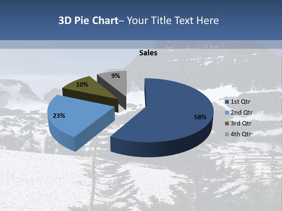 A Snow Covered Mountain With Trees In The Foreground PowerPoint Template