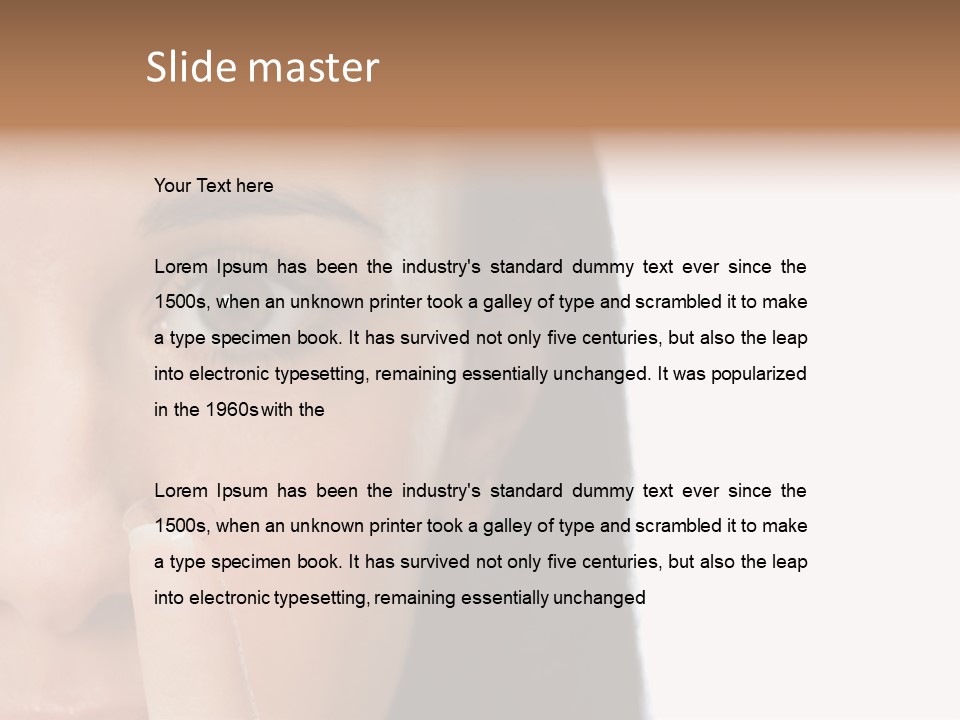 A Beautiful Woman With A Nose Ring On Her Nose PowerPoint Template