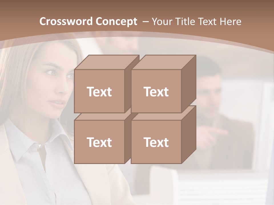 European Caucasian Blonde PowerPoint Template