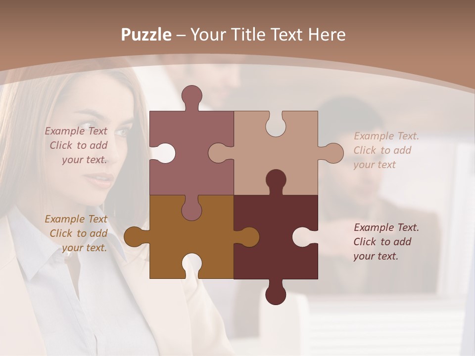 European Caucasian Blonde PowerPoint Template