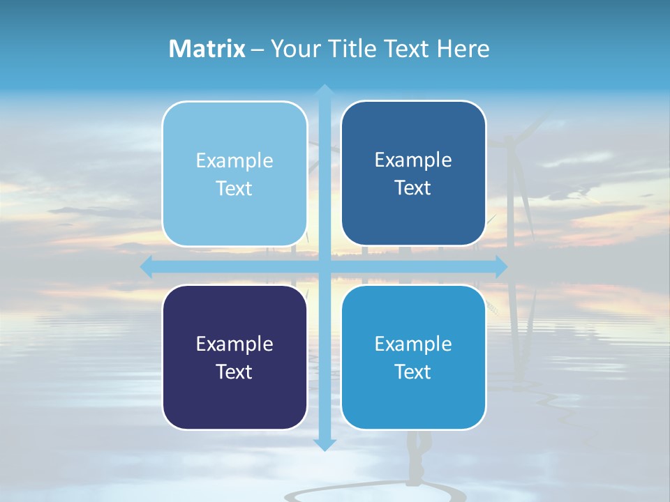 A Group Of Windmills Sitting On Top Of A Body Of Water PowerPoint Template