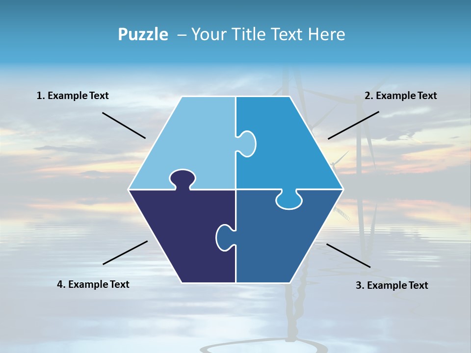 A Group Of Windmills Sitting On Top Of A Body Of Water PowerPoint Template