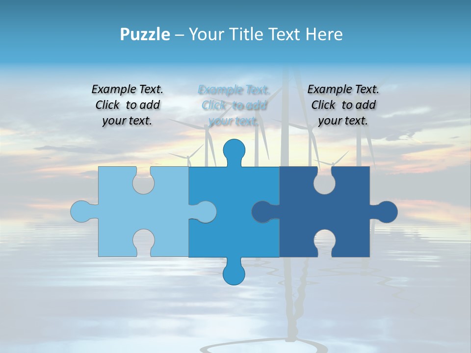 A Group Of Windmills Sitting On Top Of A Body Of Water PowerPoint Template