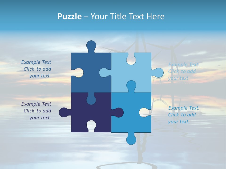 A Group Of Windmills Sitting On Top Of A Body Of Water PowerPoint Template