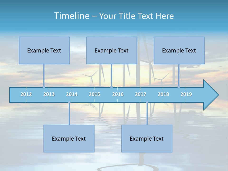 A Group Of Windmills Sitting On Top Of A Body Of Water PowerPoint Template