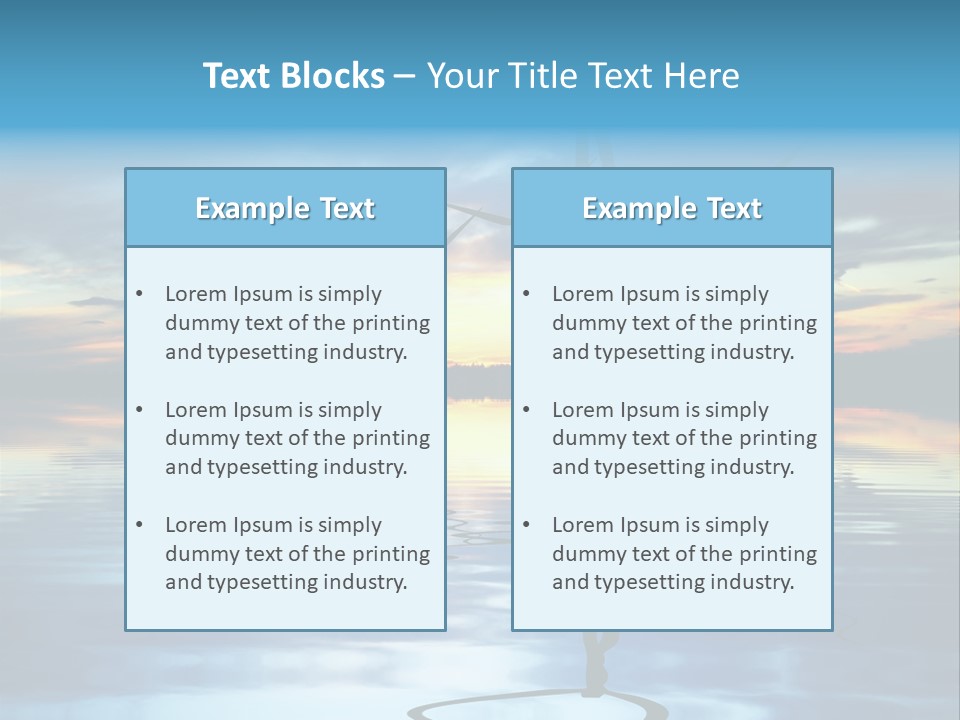 A Group Of Windmills Sitting On Top Of A Body Of Water PowerPoint Template