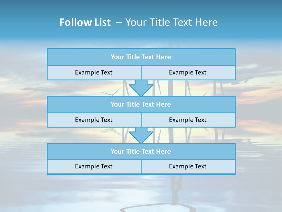 A Group Of Windmills Sitting On Top Of A Body Of Water PowerPoint Template