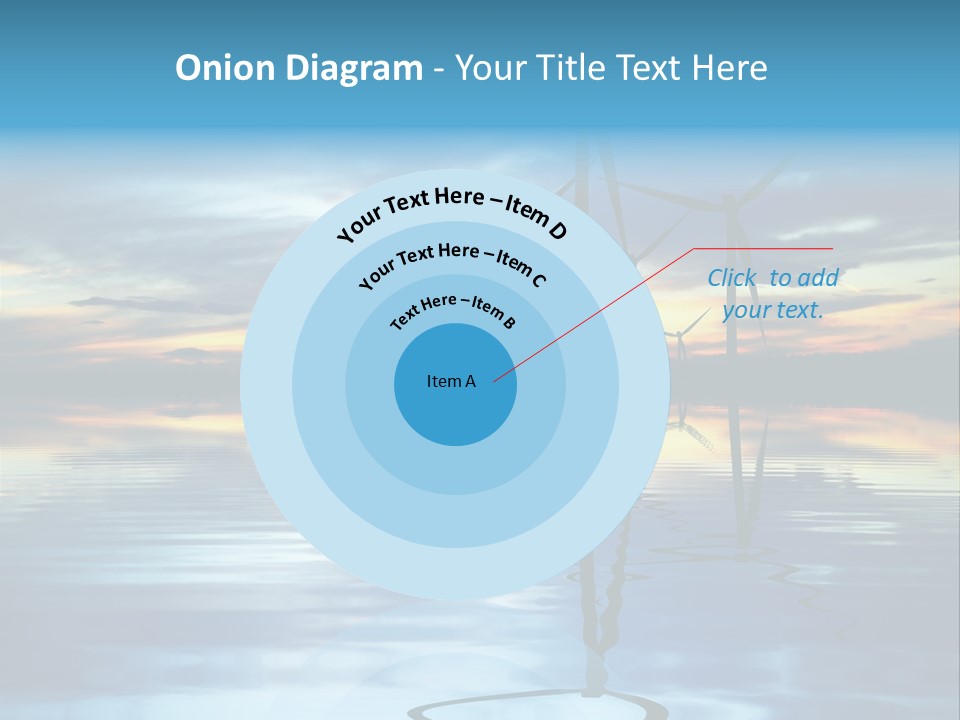 A Group Of Windmills Sitting On Top Of A Body Of Water PowerPoint Template