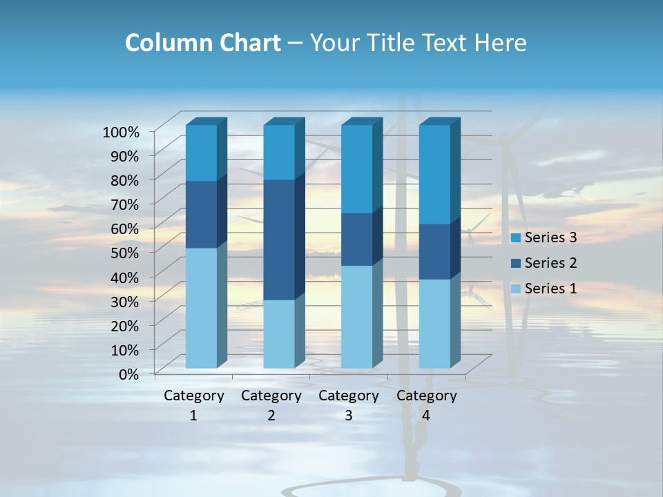 A Group Of Windmills Sitting On Top Of A Body Of Water PowerPoint Template