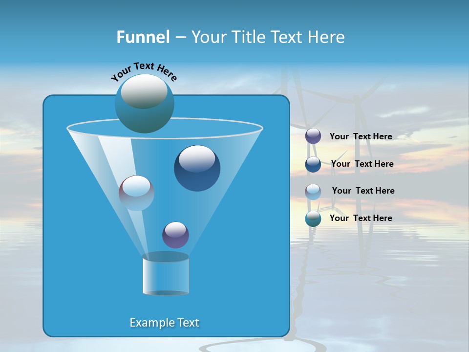 A Group Of Windmills Sitting On Top Of A Body Of Water PowerPoint Template