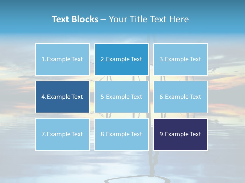 A Group Of Windmills Sitting On Top Of A Body Of Water PowerPoint Template