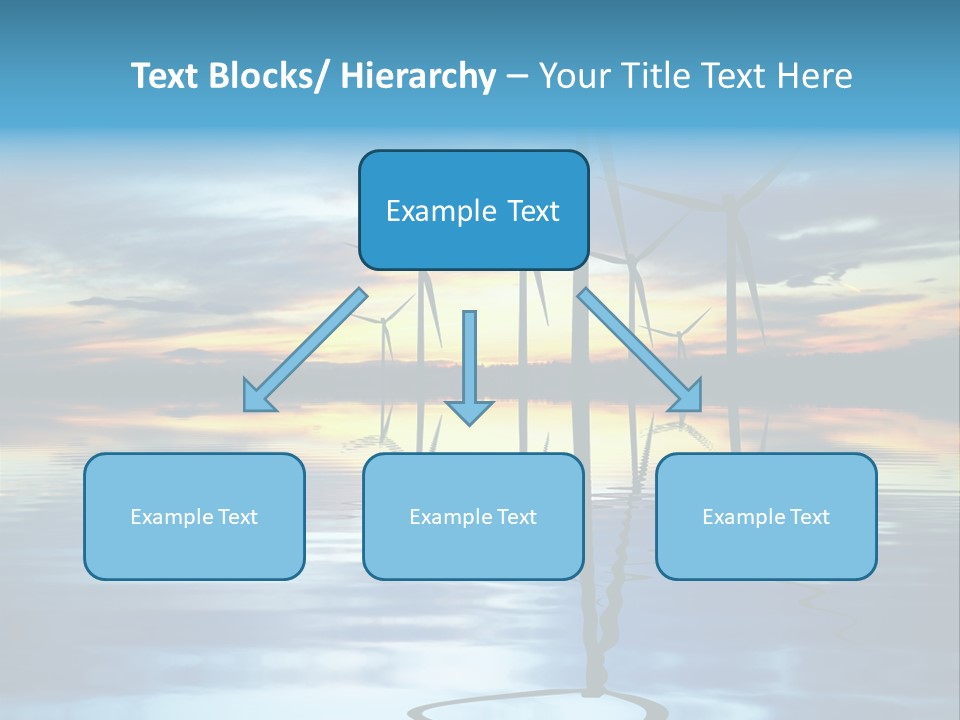 A Group Of Windmills Sitting On Top Of A Body Of Water PowerPoint Template