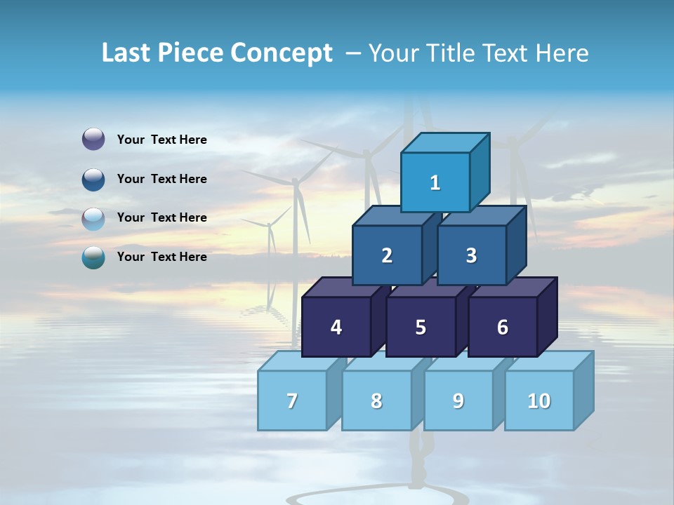A Group Of Windmills Sitting On Top Of A Body Of Water PowerPoint Template