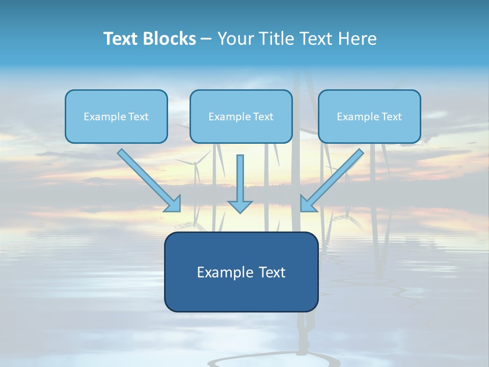A Group Of Windmills Sitting On Top Of A Body Of Water PowerPoint Template