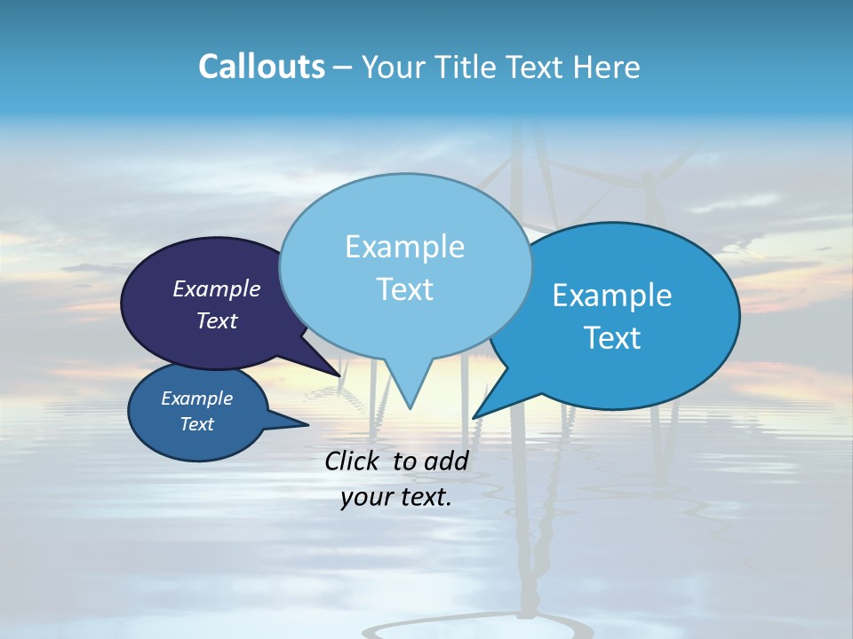 A Group Of Windmills Sitting On Top Of A Body Of Water PowerPoint Template