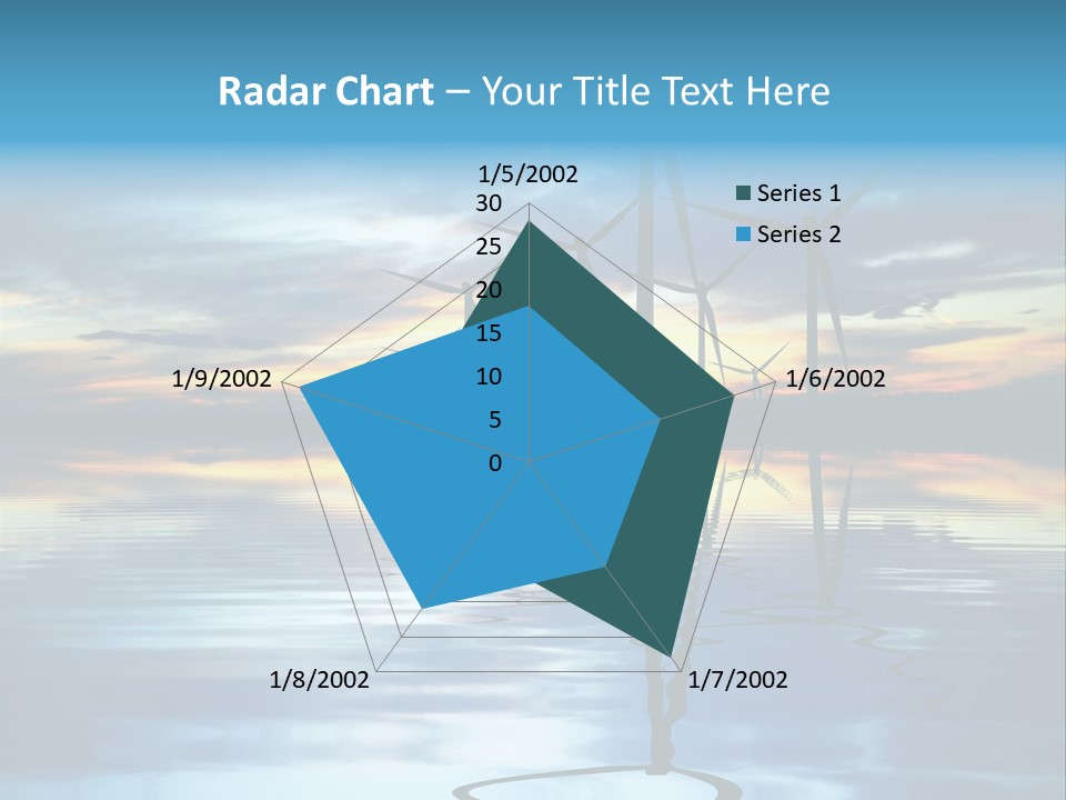 A Group Of Windmills Sitting On Top Of A Body Of Water PowerPoint Template
