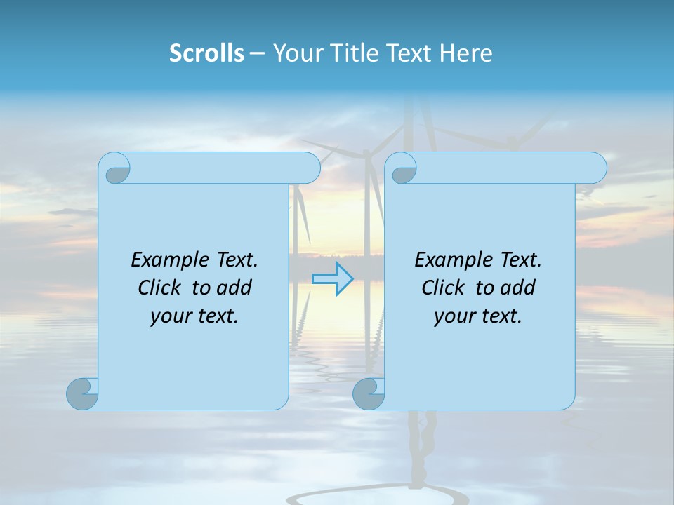 A Group Of Windmills Sitting On Top Of A Body Of Water PowerPoint Template