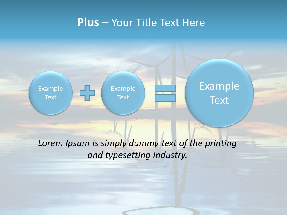 A Group Of Windmills Sitting On Top Of A Body Of Water PowerPoint Template