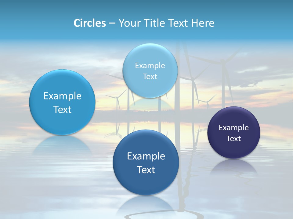 A Group Of Windmills Sitting On Top Of A Body Of Water PowerPoint Template