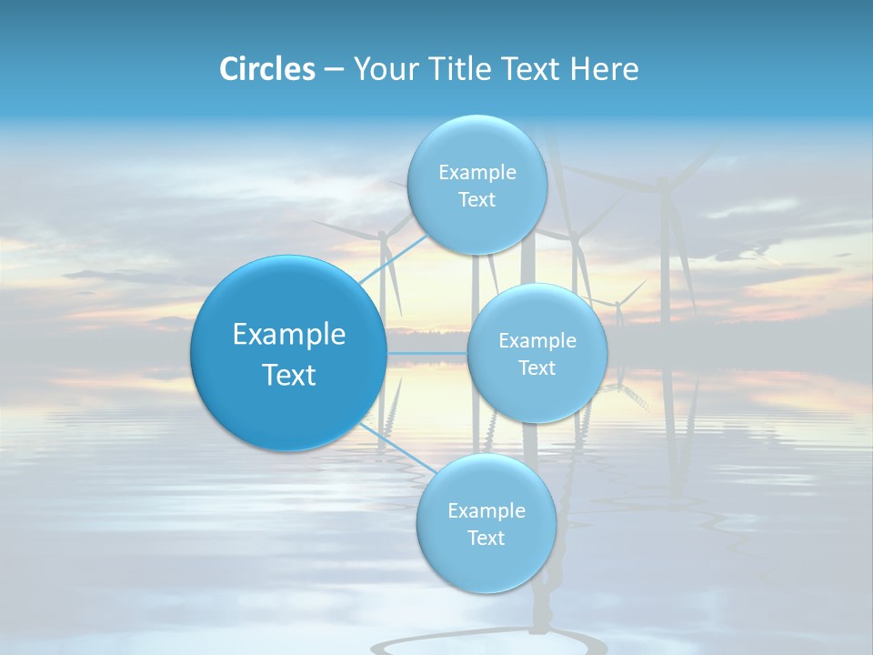 A Group Of Windmills Sitting On Top Of A Body Of Water PowerPoint Template