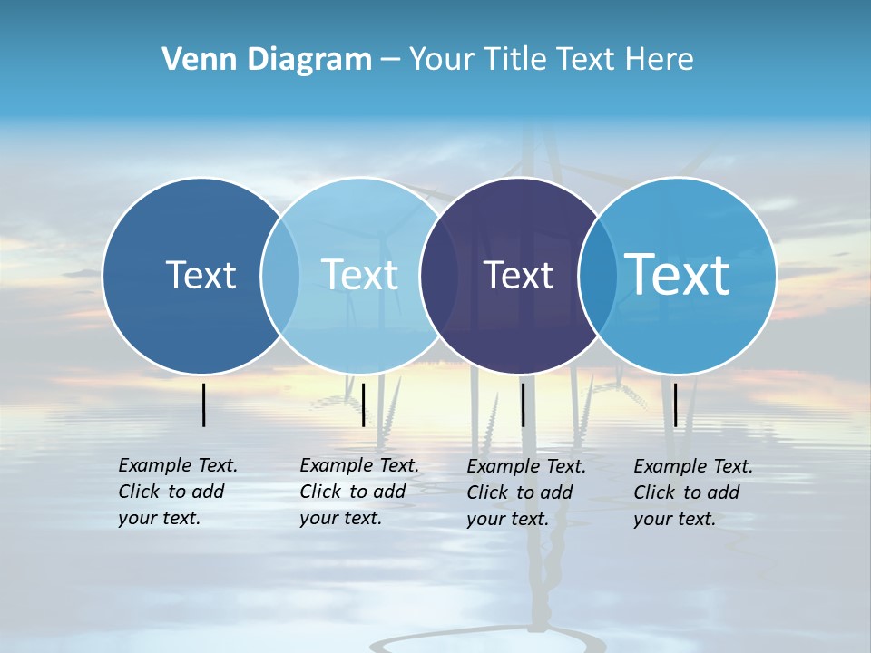 A Group Of Windmills Sitting On Top Of A Body Of Water PowerPoint Template