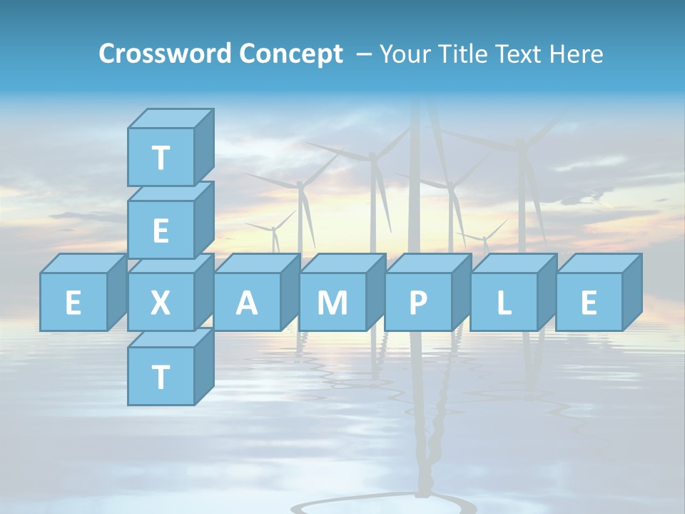 A Group Of Windmills Sitting On Top Of A Body Of Water PowerPoint Template