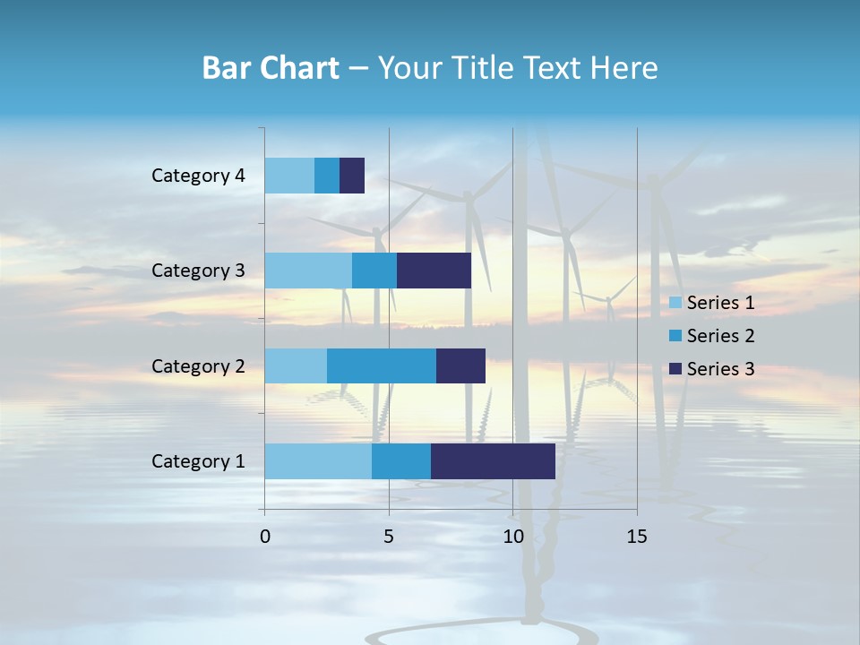 A Group Of Windmills Sitting On Top Of A Body Of Water PowerPoint Template