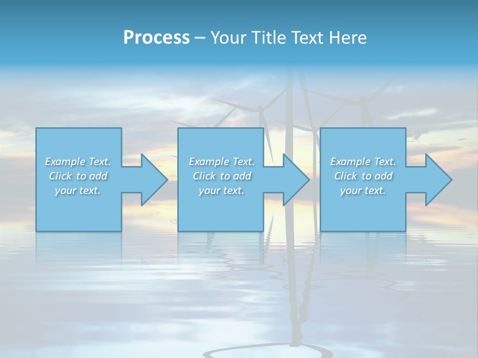 A Group Of Windmills Sitting On Top Of A Body Of Water PowerPoint Template