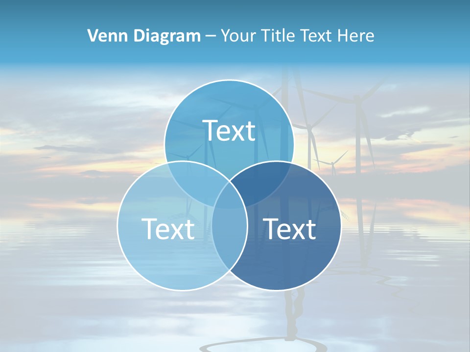 A Group Of Windmills Sitting On Top Of A Body Of Water PowerPoint Template