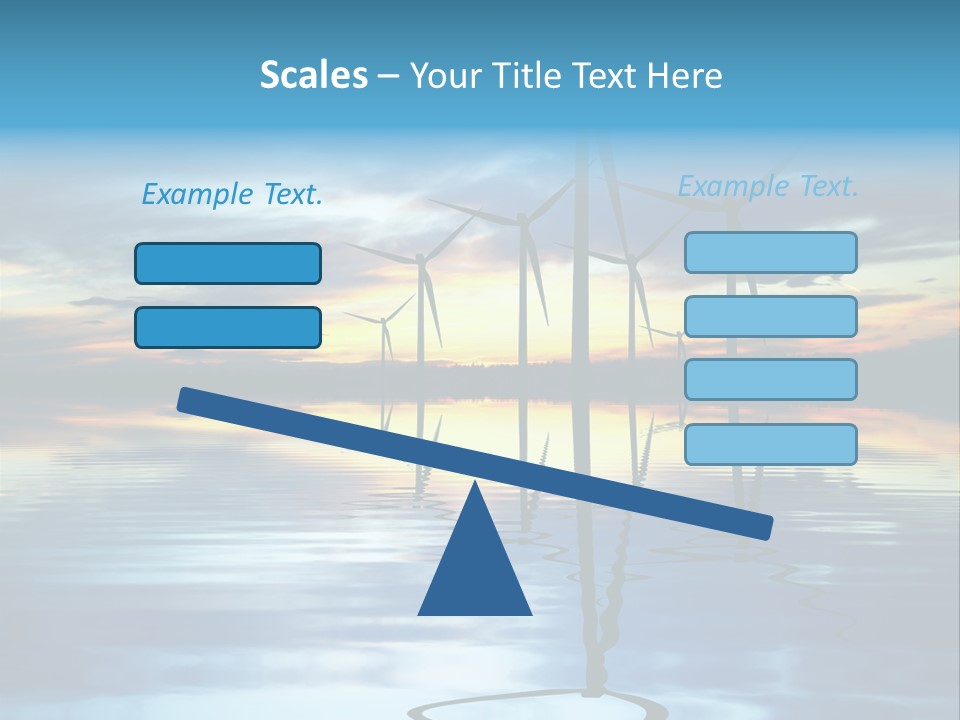 A Group Of Windmills Sitting On Top Of A Body Of Water PowerPoint Template