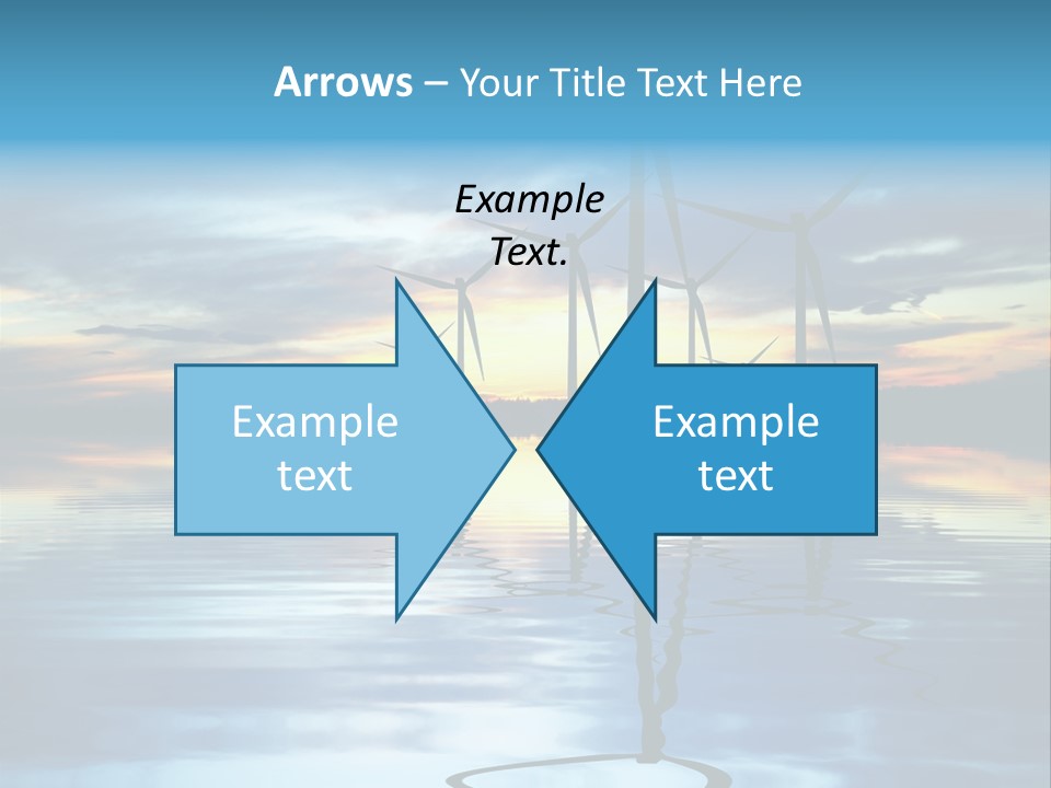 A Group Of Windmills Sitting On Top Of A Body Of Water PowerPoint Template