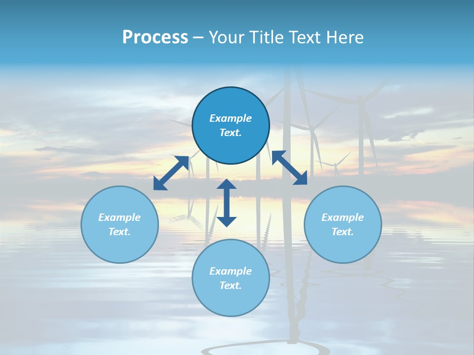 A Group Of Windmills Sitting On Top Of A Body Of Water PowerPoint Template