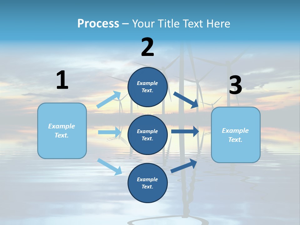 A Group Of Windmills Sitting On Top Of A Body Of Water PowerPoint Template