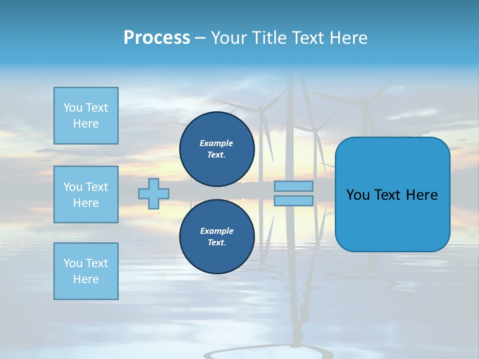 A Group Of Windmills Sitting On Top Of A Body Of Water PowerPoint Template