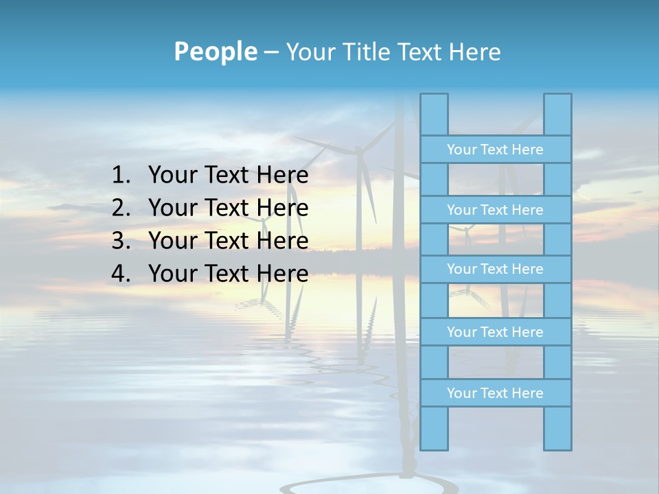 A Group Of Windmills Sitting On Top Of A Body Of Water PowerPoint Template