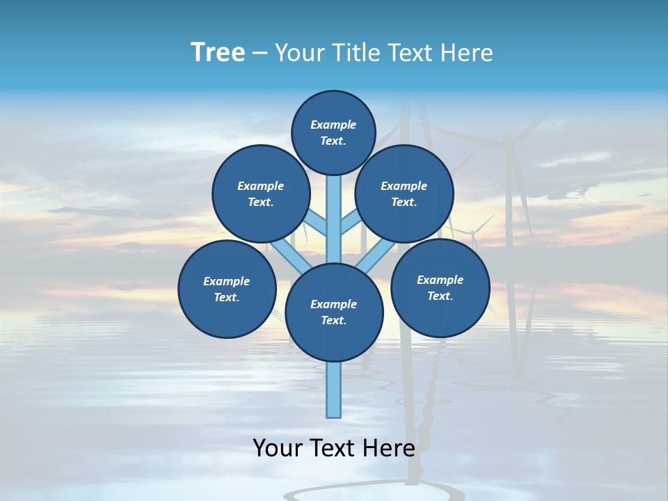 A Group Of Windmills Sitting On Top Of A Body Of Water PowerPoint Template