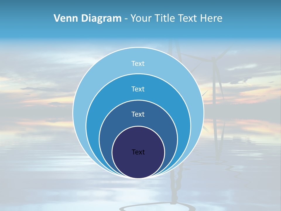A Group Of Windmills Sitting On Top Of A Body Of Water PowerPoint Template