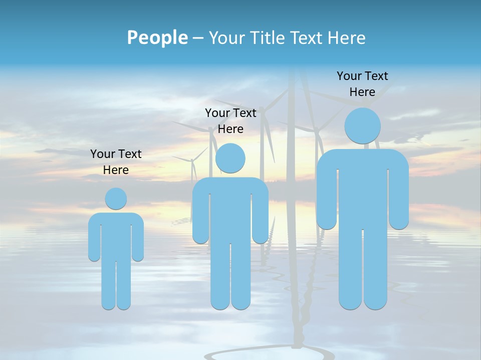 A Group Of Windmills Sitting On Top Of A Body Of Water PowerPoint Template