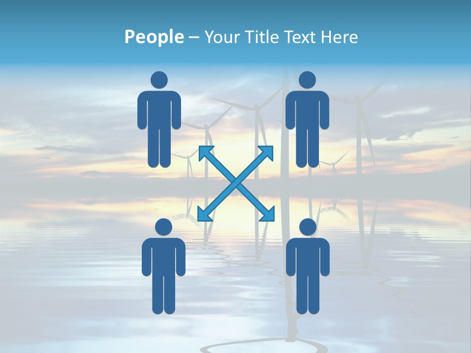A Group Of Windmills Sitting On Top Of A Body Of Water PowerPoint Template