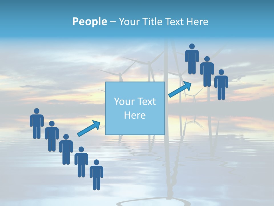 A Group Of Windmills Sitting On Top Of A Body Of Water PowerPoint Template