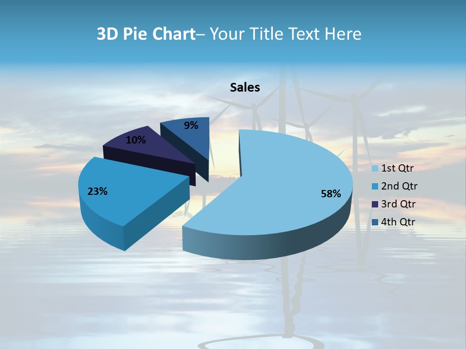 A Group Of Windmills Sitting On Top Of A Body Of Water PowerPoint Template