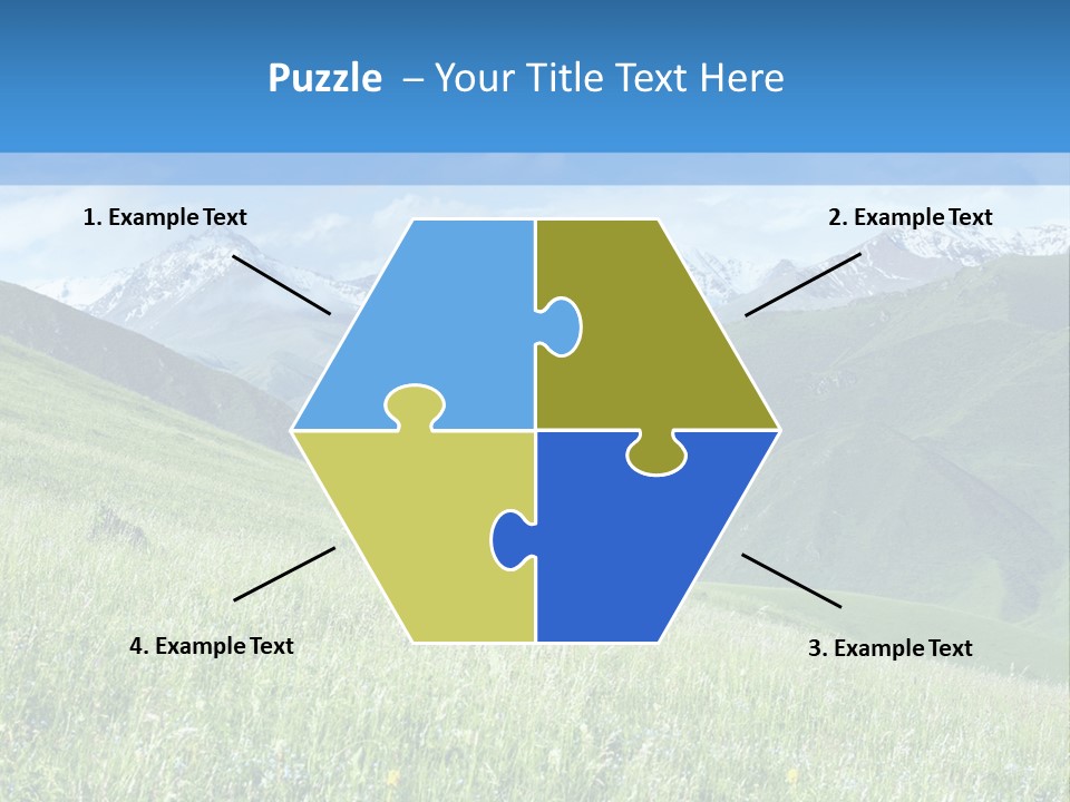 A Green Field With Mountains In The Background PowerPoint Template