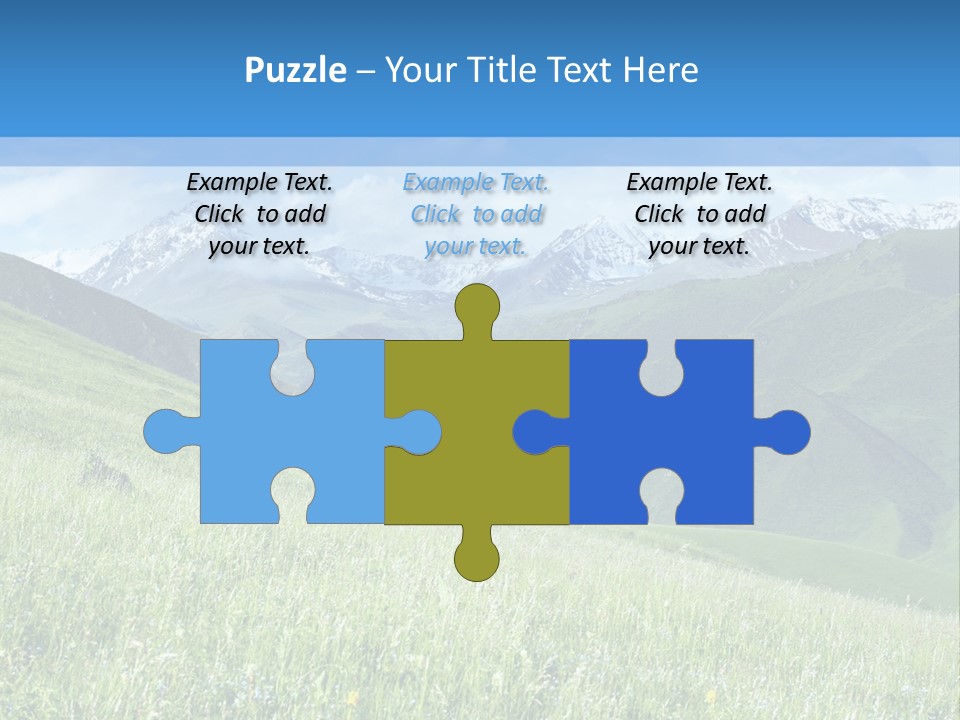 A Green Field With Mountains In The Background PowerPoint Template