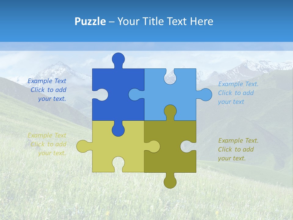 A Green Field With Mountains In The Background PowerPoint Template