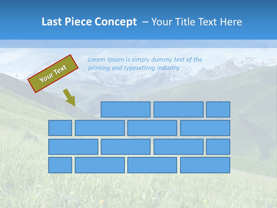 A Green Field With Mountains In The Background PowerPoint Template
