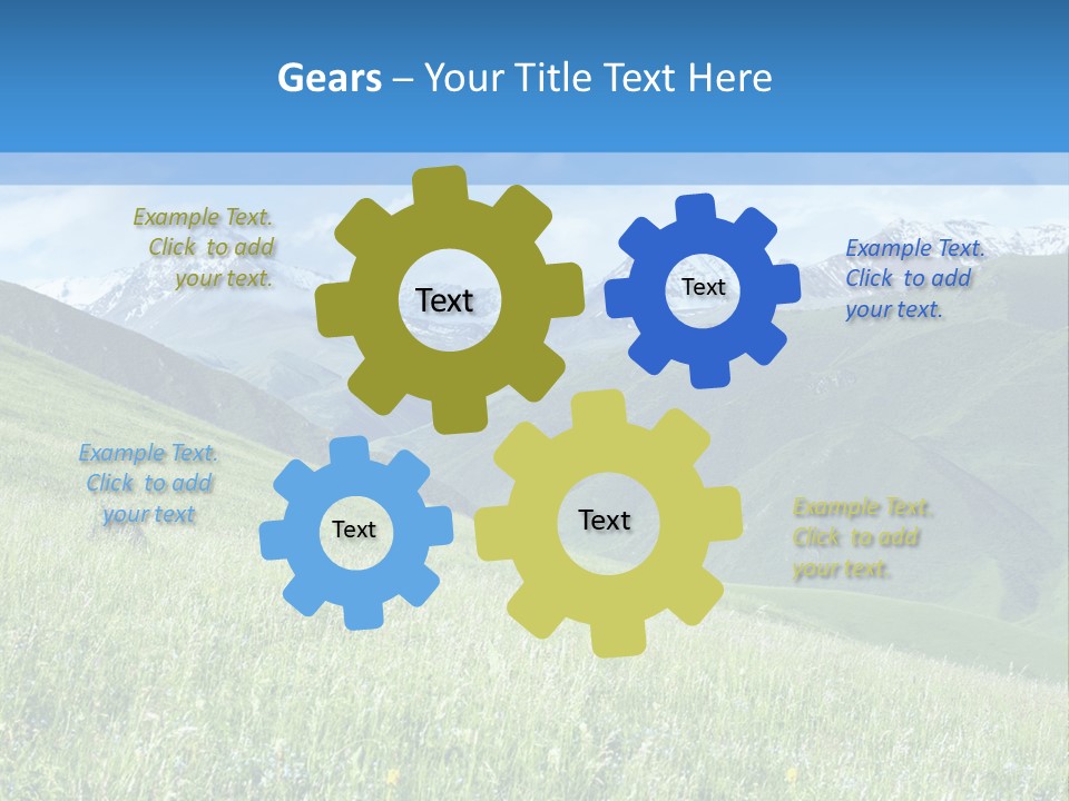 A Green Field With Mountains In The Background PowerPoint Template