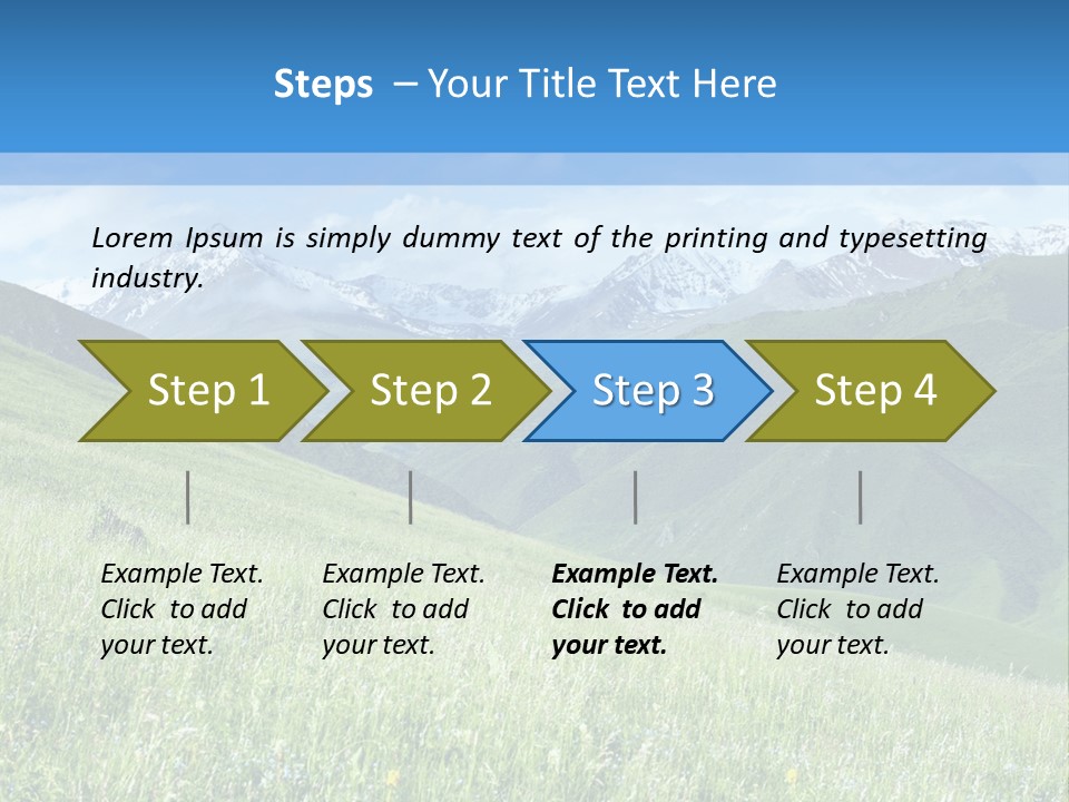 A Green Field With Mountains In The Background PowerPoint Template